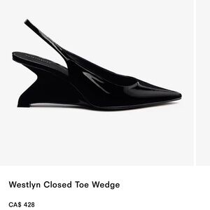 Reformation Westlyn Closed Toe Wedge Black - Size 7